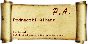 Podneczki Albert névjegykártya